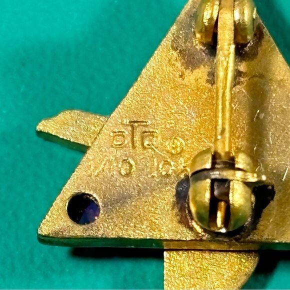 1/10 10K‎ Yellow Gold NAA North American Aviation Pin Tie Tac Bird Ruby 15 Year - Picture 3 of 4